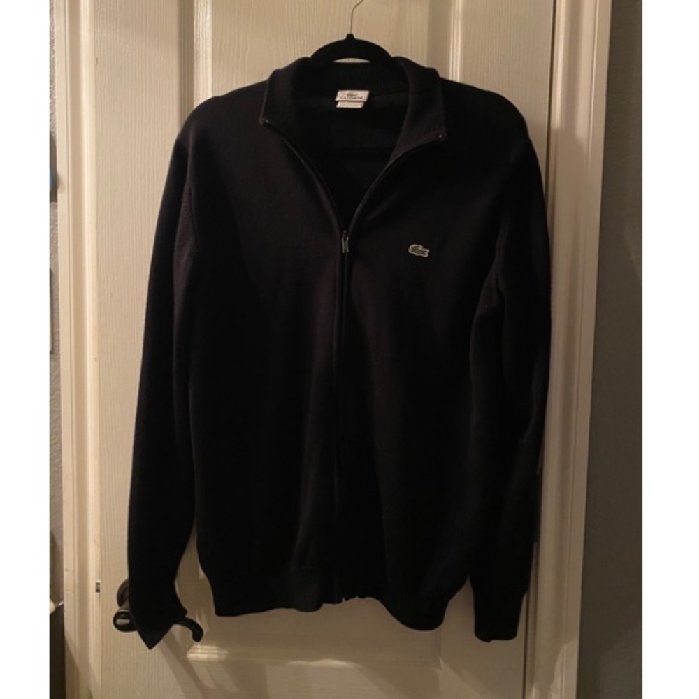 Black LACOSTE zip-up jacket